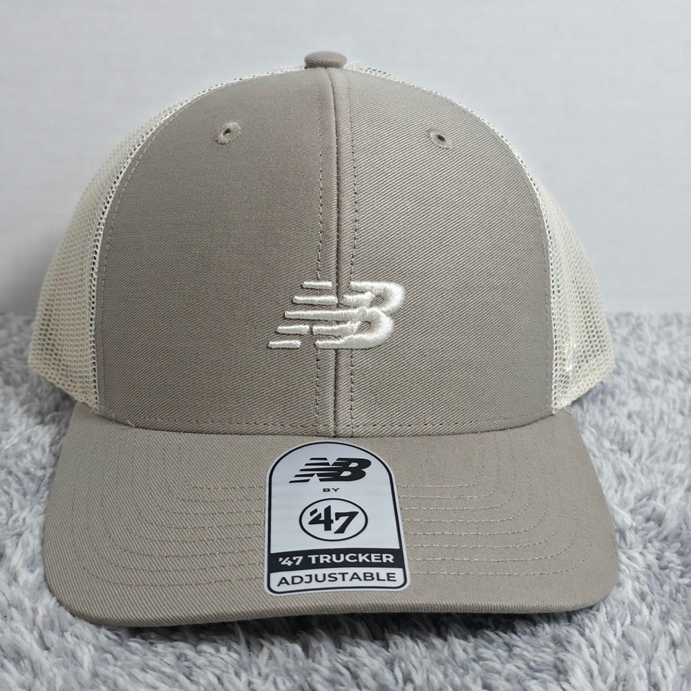 '47 Brand New Balance Meshback Trucker Adjustable Snapback Hat Cap Tan NWT Mesh‎